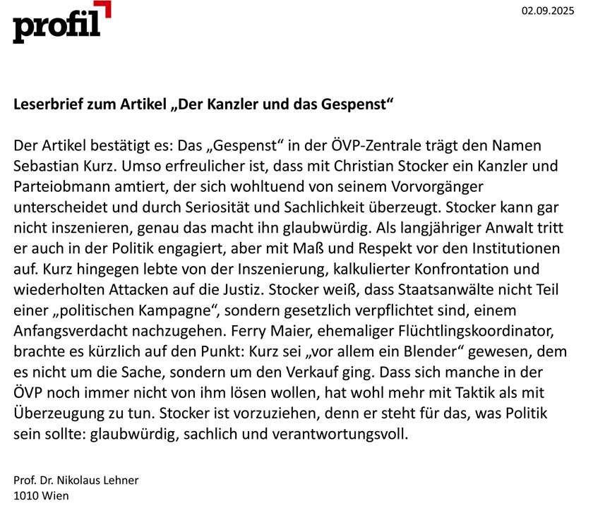 Leserbrief zum Artikel 