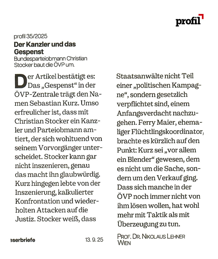 Leserbrief zum Artikel 